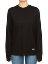 Logo Plaque Cotton Long Sleeve T-shirt Black - JIL SANDER - BALAAN 2