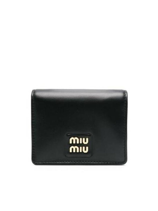 Small Leather Half Wallet Black - MIU MIU - BALAAN 1