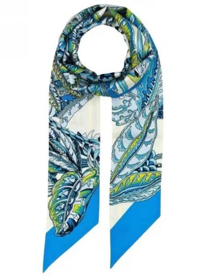 Togo Print Silk Scarf Turquoise - SALVATORE FERRAGAMO - BALAAN 2