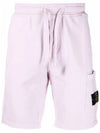 Waffen Patch  Fleece Bermuda Shorts Lavender - STONE ISLAND - BALAAN 2