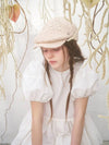 Lace Chiffon Cap Beige - BROWN HAT - BALAAN 1