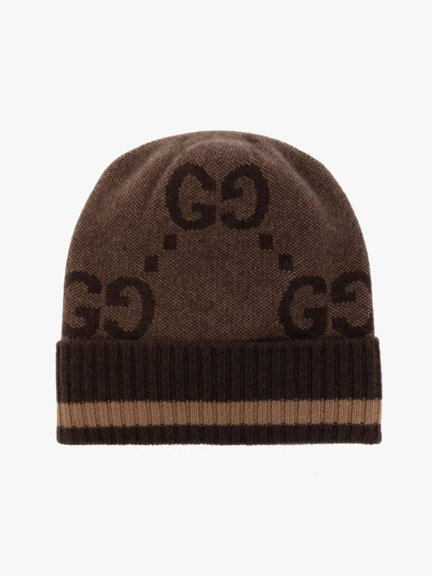 GG Cashmere Beanie Brown - GUCCI - BALAAN 3