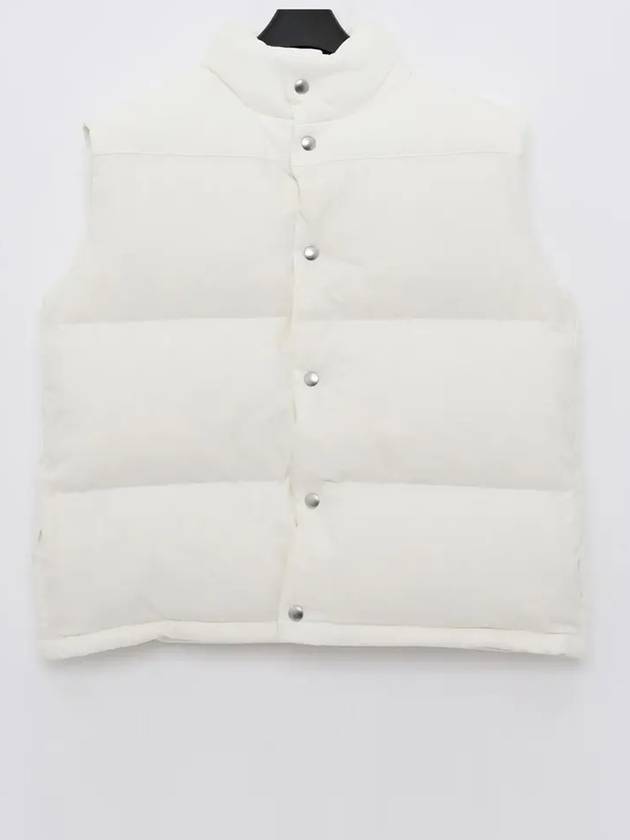 Button Padded Cotton Vest White - BOTTEGA VENETA - BALAAN 3