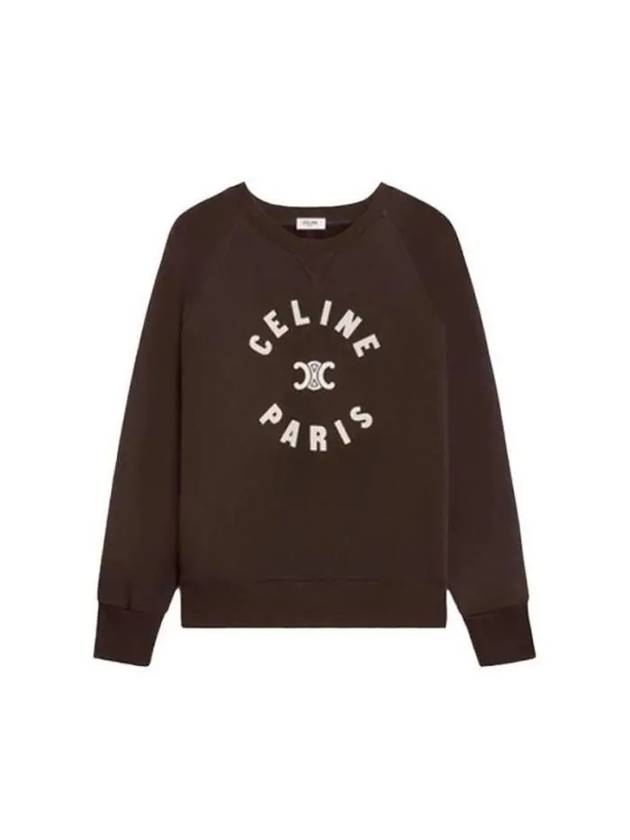 Triomphe Cotton Fleece Sweatshirt Kakao - CELINE - BALAAN 2