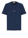 Micro Brushed Logo Print Short Sleeve T-Shirt Navy - MSGM - BALAAN 2