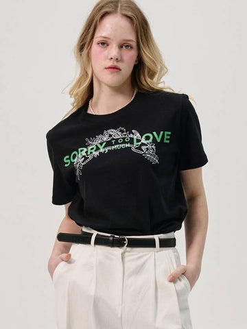 Flower Soluv Logo Half_Sleeve T shirt_Black - SORRY TOO MUCH LOVE - BALAAN 1