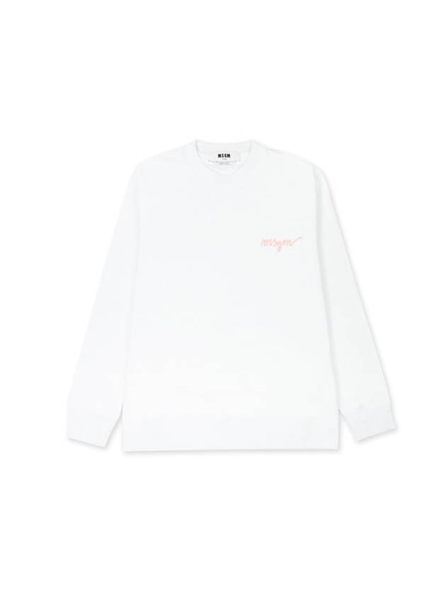 Embroidered Logo Cotton Sweatshirt White - MSGM - BALAAN 2