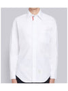 Oxford Grosgrain Placket Cotton Long Sleeve Shirt White - THOM BROWNE - BALAAN 2