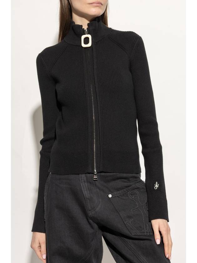 JW Anderson Ribbed Cardigan, Women's, Black - JW ANDERSON - BALAAN 3