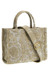 Barocco Athena Small Calf Leather Tote Bag Beige - VERSACE - BALAAN 3