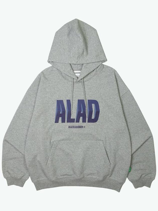 3D logo hoodie melange gray - ALEX&AIDEN - BALAAN 1