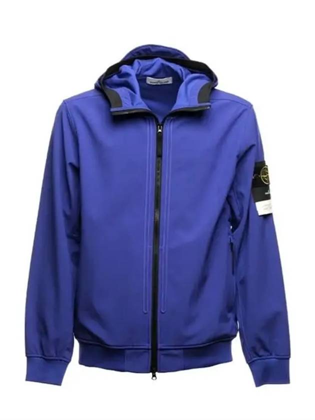 Wappen Patch Soft Shell Hooded Jacket Blue - STONE ISLAND - BALAAN 5