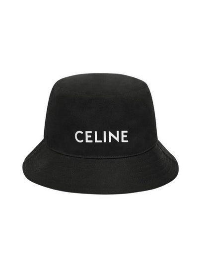 Embroidered Logo Bucket Hat Black - CELINE - BALAAN 2