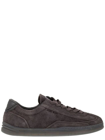 Logo Suede Low Top Sneakers Grey - STONE ISLAND - BALAAN 2