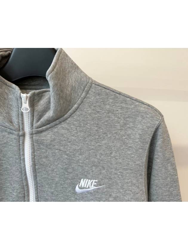 Sportswear Club Brushed Half Zip Up Sweatshirt Grey - NIKE - BALAAN 4