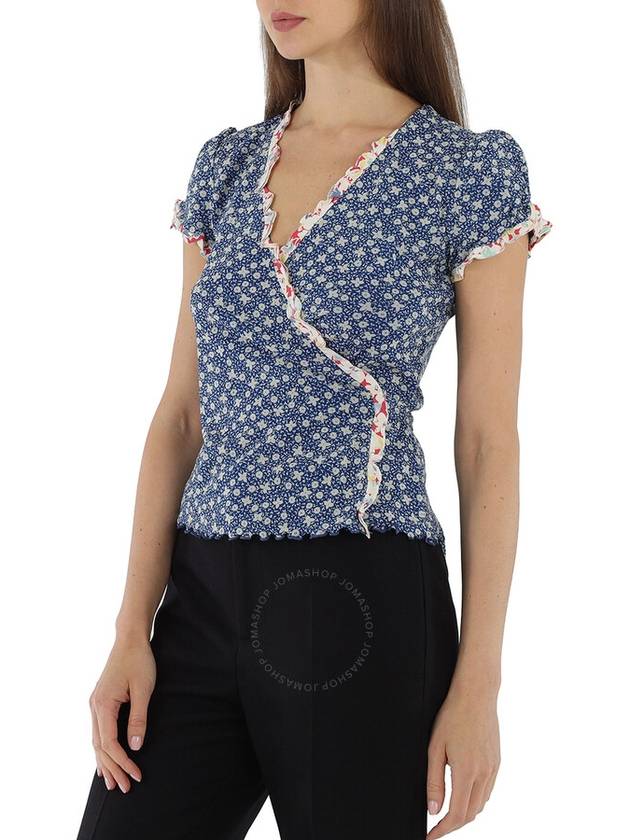 Women's Floral Wrap Blouse Blue - POLO RALPH LAUREN - BALAAN 3