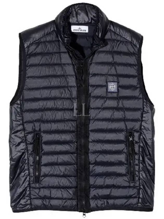 Men's Logo Patch Puffer Vest Navy - STONE ISLAND - BALAAN 2