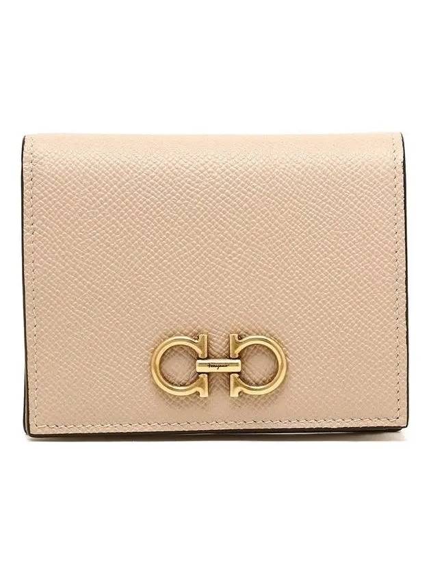 Gancini Compact Half Wallet Pink - SALVATORE FERRAGAMO - BALAAN 3