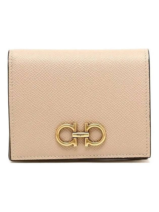 Gancini Compact Half Wallet Pink - SALVATORE FERRAGAMO - BALAAN 2