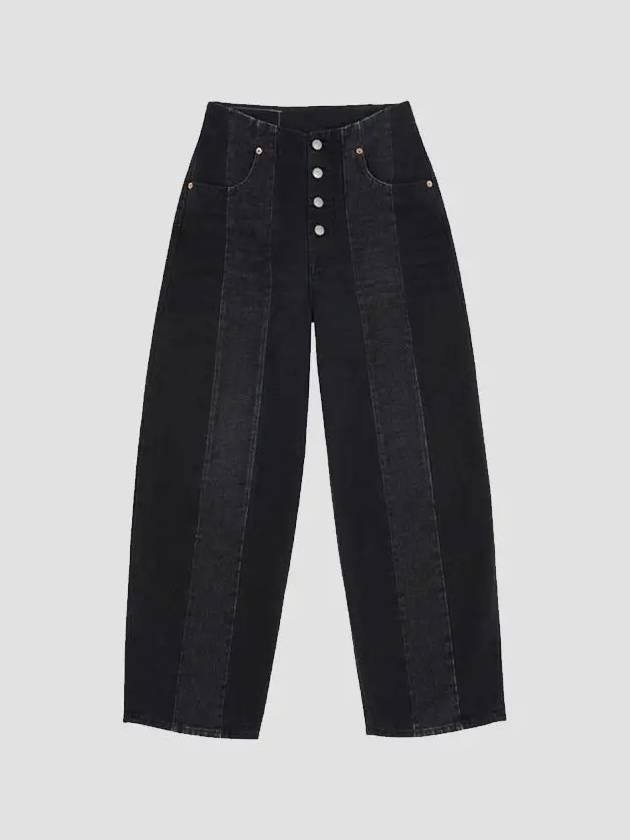 Women's Cropped Cotton Jeans Black - MAISON MARGIELA - BALAAN 3