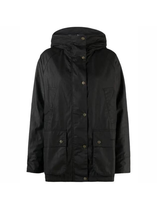 Arley Wax Hooded Jacket Black - BARBOUR - BALAAN 1