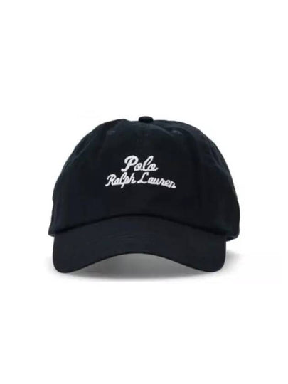 Chain Stitch Logo Ball Cap Black - POLO RALPH LAUREN - BALAAN 2