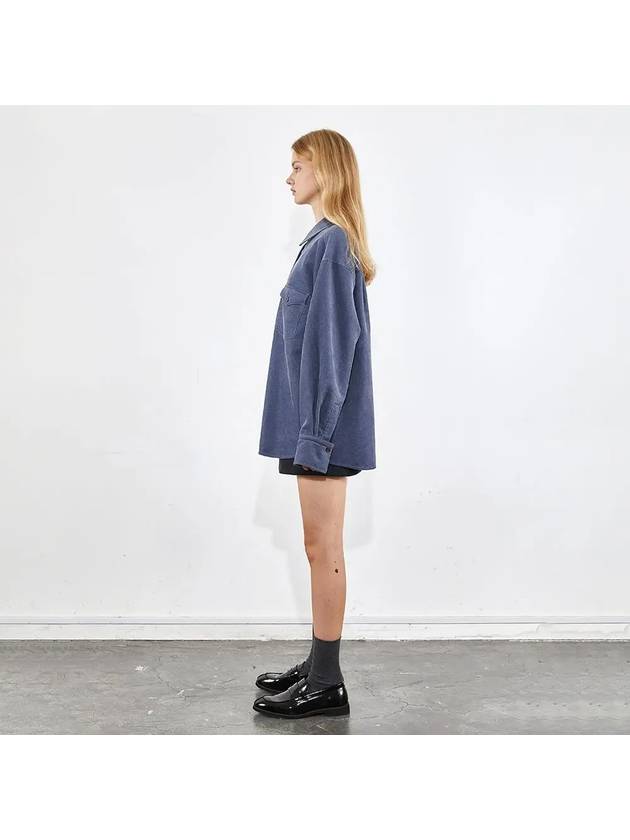 Oversized corduroy washed shirt blue 0080 - VOYONN - BALAAN 4