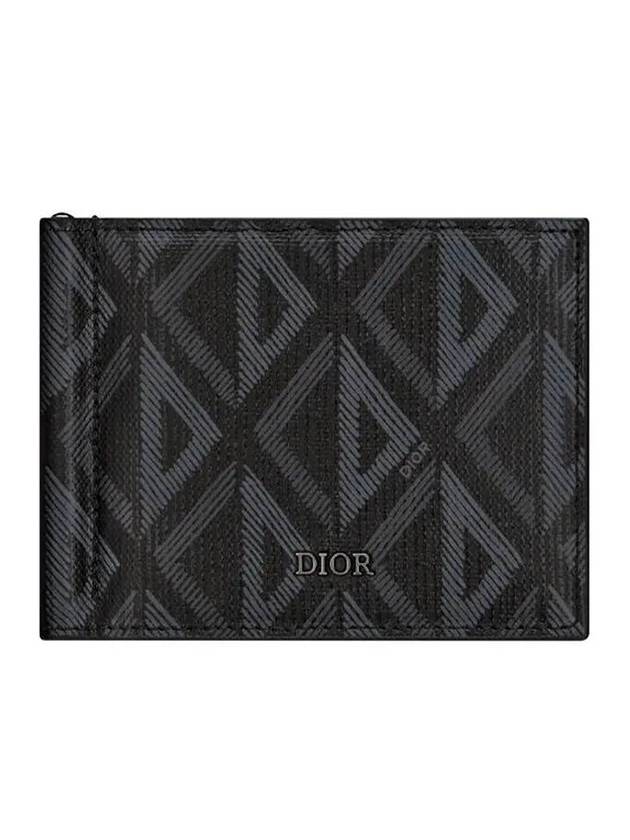 CD Diamond Canvas Money Clip Half Wallet Black - DIOR - BALAAN 1