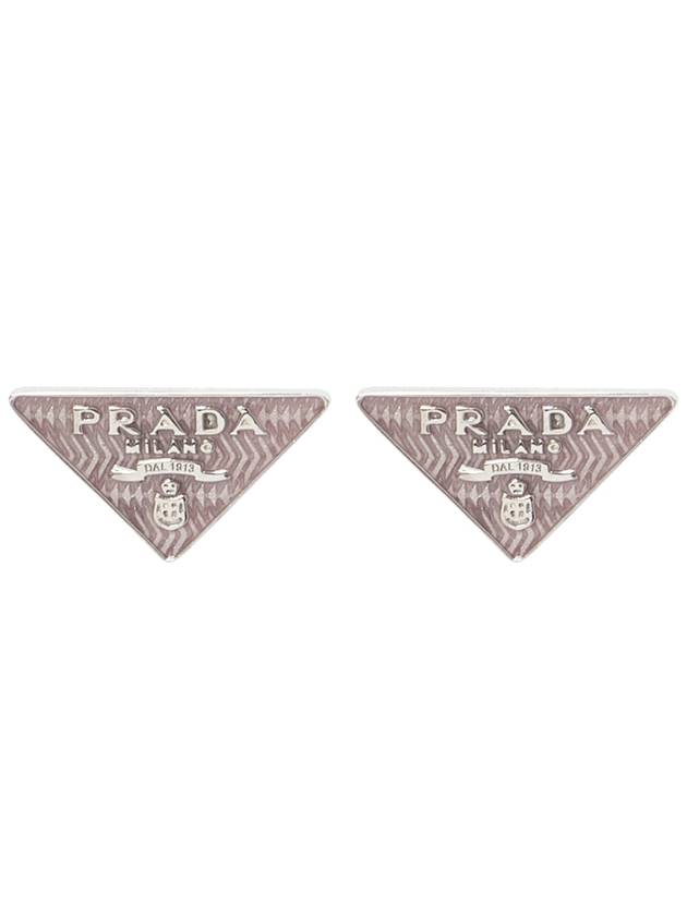 Triangle Logo Earrings Pink - PRADA - BALAAN 3