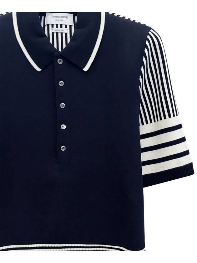 24SS armband collar short sleeve knit tshirt MKP113F - THOM BROWNE - BALAAN 3