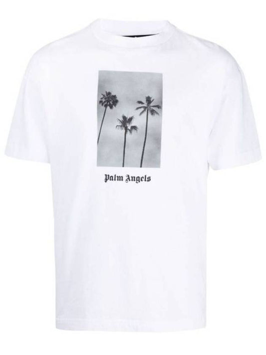 Palm Angels Men's Short Sleeve TShirt White PMAA001S21 - PALM ANGELS - BALAAN 1