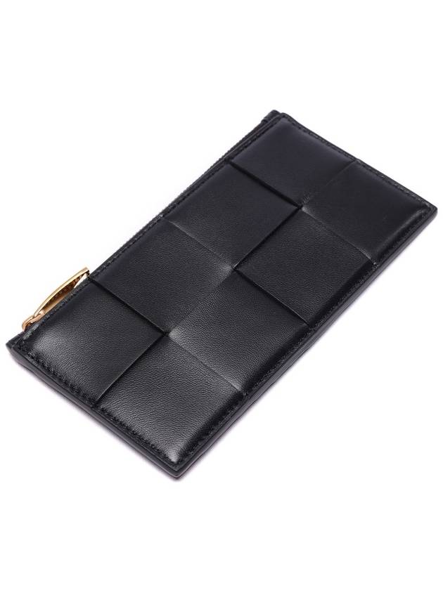 Intrecciato Zipper Card Wallet Black - BOTTEGA VENETA - BALAAN 6