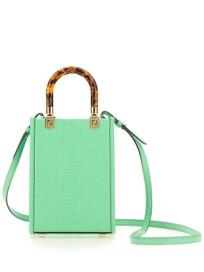 Sunshine FF Motif Small Leather Tote Bag Green - FENDI - BALAAN 2