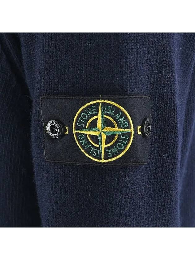 Wappen Patch Wool Blend Knit Top Navy - STONE ISLAND - BALAAN 6