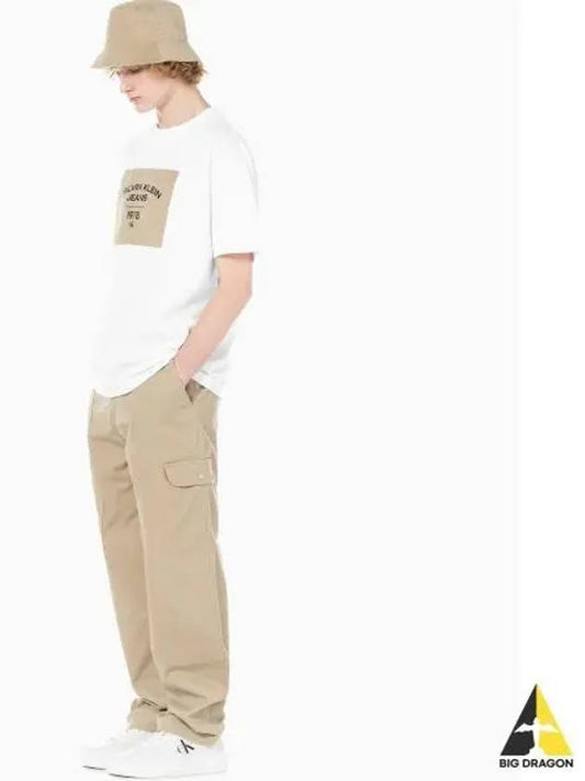 JEANS Men s Beige Carpenter Cotton Cargo Pants J323502 PF2 - CALVIN KLEIN - BALAAN 1