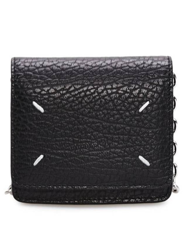 Embroidery Logo Chain Cald Wallet Black - MAISON MARGIELA - BALAAN 5