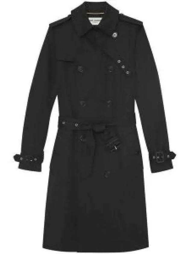 Gabardine Classic Saint Gabardine Trench Coat Black - SAINT LAURENT - BALAAN 2