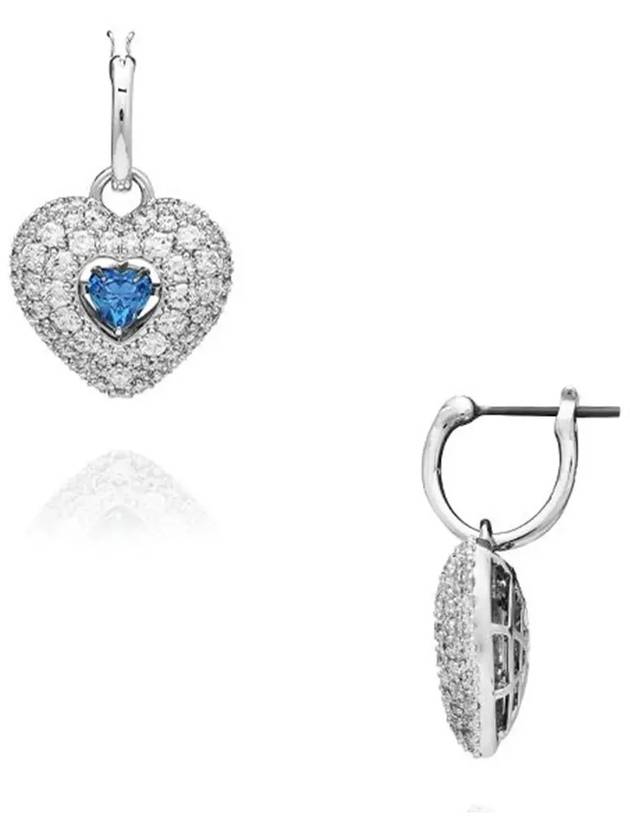 Idyllia Heart Drop Earrings Blue Silver - SWAROVSKI - BALAAN 4