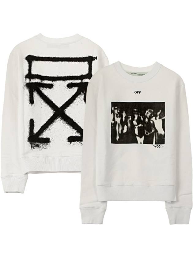 spray painting slim crewneck sweatshirt - OFF WHITE - BALAAN 2