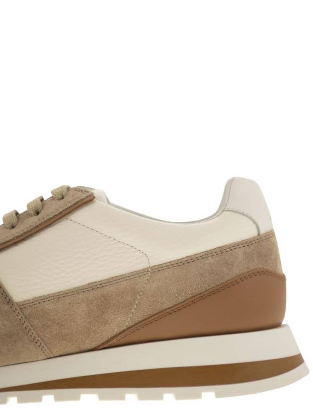 Suede Leather Low Top Sneakers Beige - BRUNELLO CUCINELLI - BALAAN 8