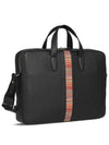 signature striped leather briefcase black - PAUL SMITH - BALAAN 3