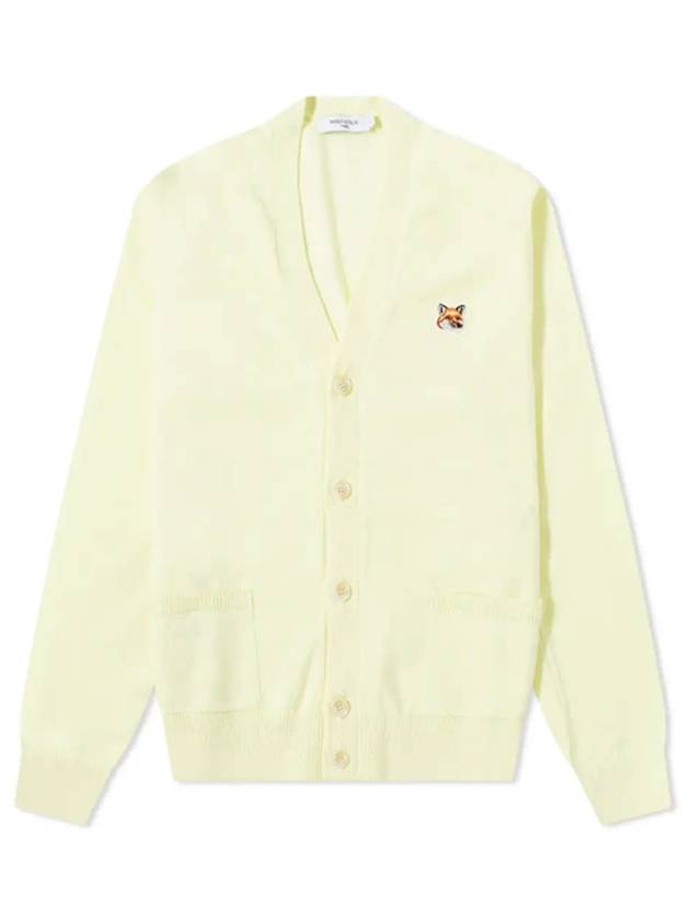 Fox Head Patch Classic Wool Cardigan Yellow - MAISON KITSUNE - BALAAN 2