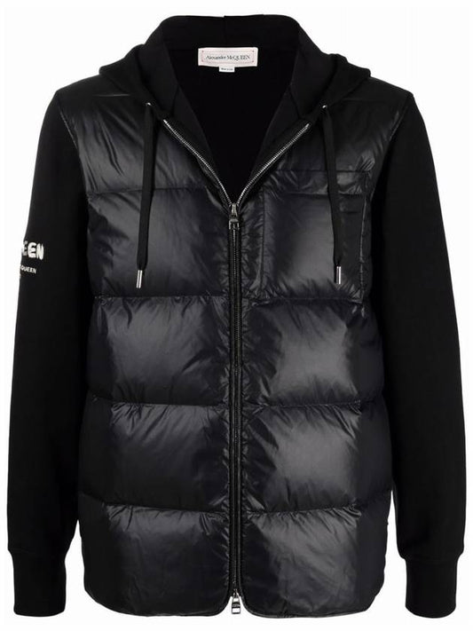 logo hooded vest padded black - ALEXANDER MCQUEEN - BALAAN.