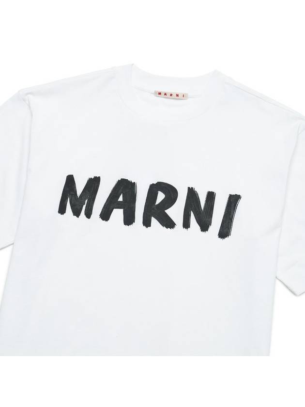 Logo Lettering Boxy Fit Short Sleeve T-Shirt White - MARNI - BALAAN 3