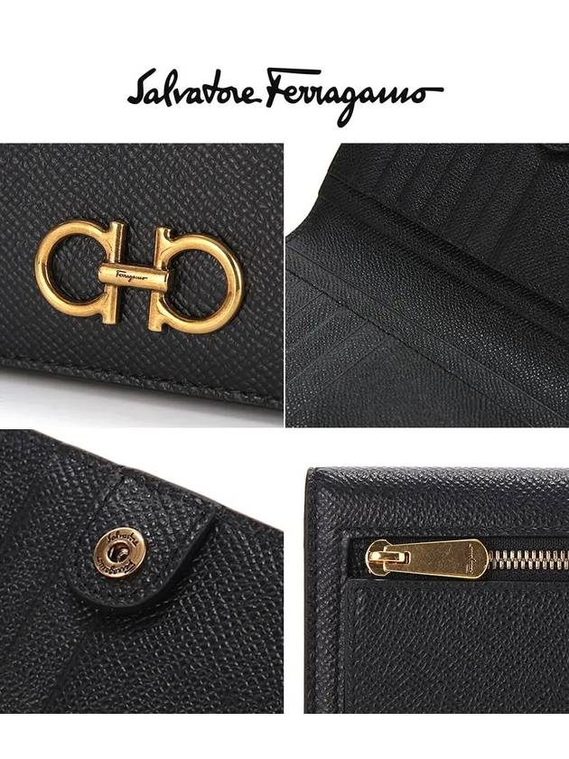 Gancini Continental Long Wallet Black - SALVATORE FERRAGAMO - BALAAN 4