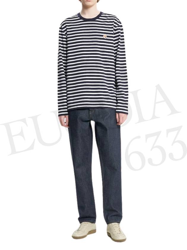 Fox Head Patch Regular Marin Long Sleeve T Shirt Navy Stripes - MAISON KITSUNE - BALAAN 7