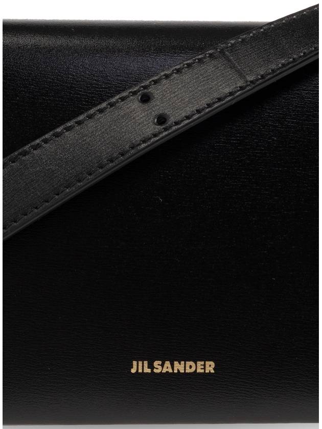 Logo Print Leather Shoulder Bag Black - JIL SANDER - BALAAN 7