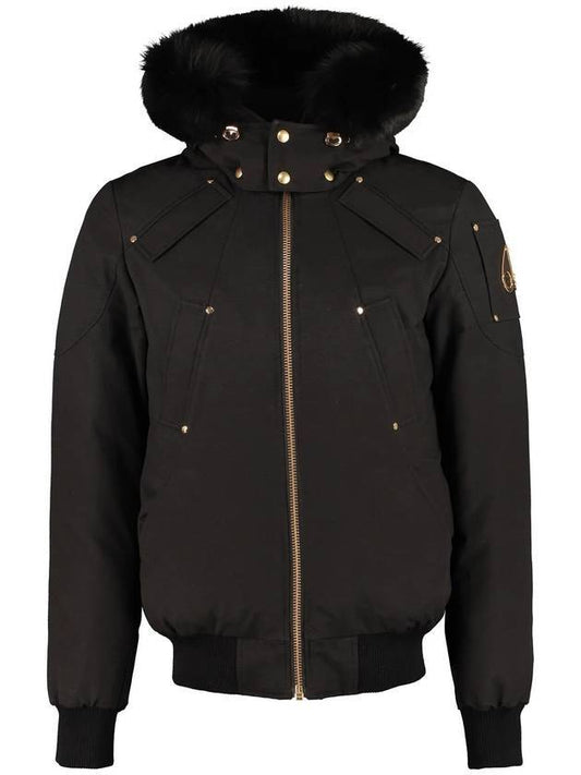 Ballistic Bomber Jacket Black Fox Fur Gold Metal Black - MOOSE KNUCKLES - BALAAN 2