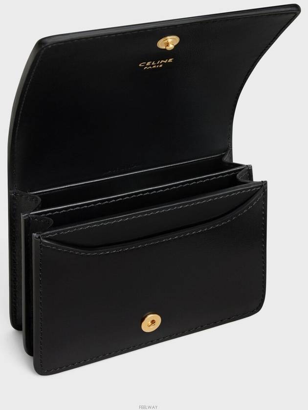 Triomphe Business Shiny Calfskin Card Wallet Black - CELINE - BALAAN 4