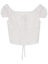 Flower embroidery crop blouse white - HIGH SCHOOL DISCO - BALAAN 2